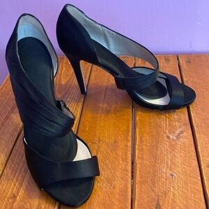 Open Toe Black 3” Stilettos